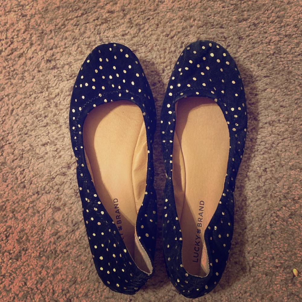 Lucky brand black suede flats